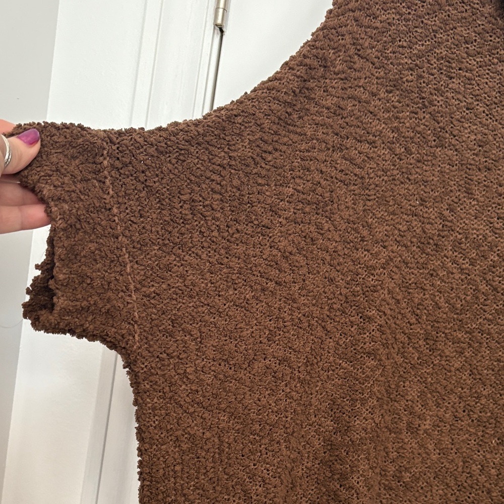Hem & Thread Chocolate Brown Cowl Neck Sweater with Dolman sleeves - Picture 3 of 5